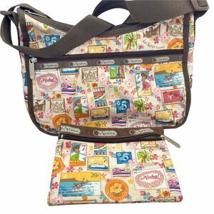 Lesportsac Women's Multicolor Hawaii Crossbody Handbag With Small Makeup Pouch